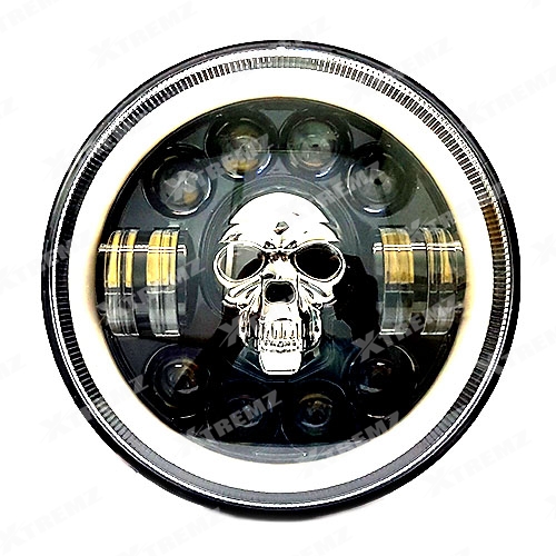 royal enfield skull headlight