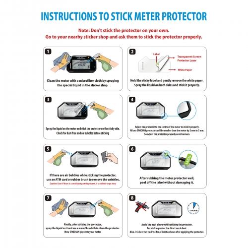 Erodian Meter Display Screen Protector For TVS Apache RTR 160 RTR 160 4v RP 165 RTR 180 RTR 2004v Bikes